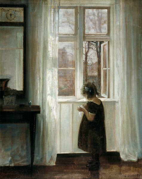 Petite fille à une fenêtre à Carl Holsoe