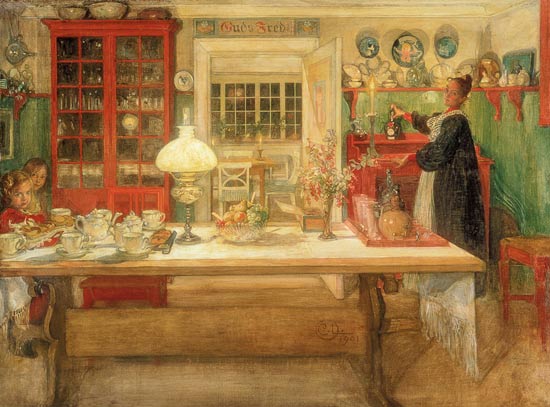 Getting Ready for a Game à Carl Larsson