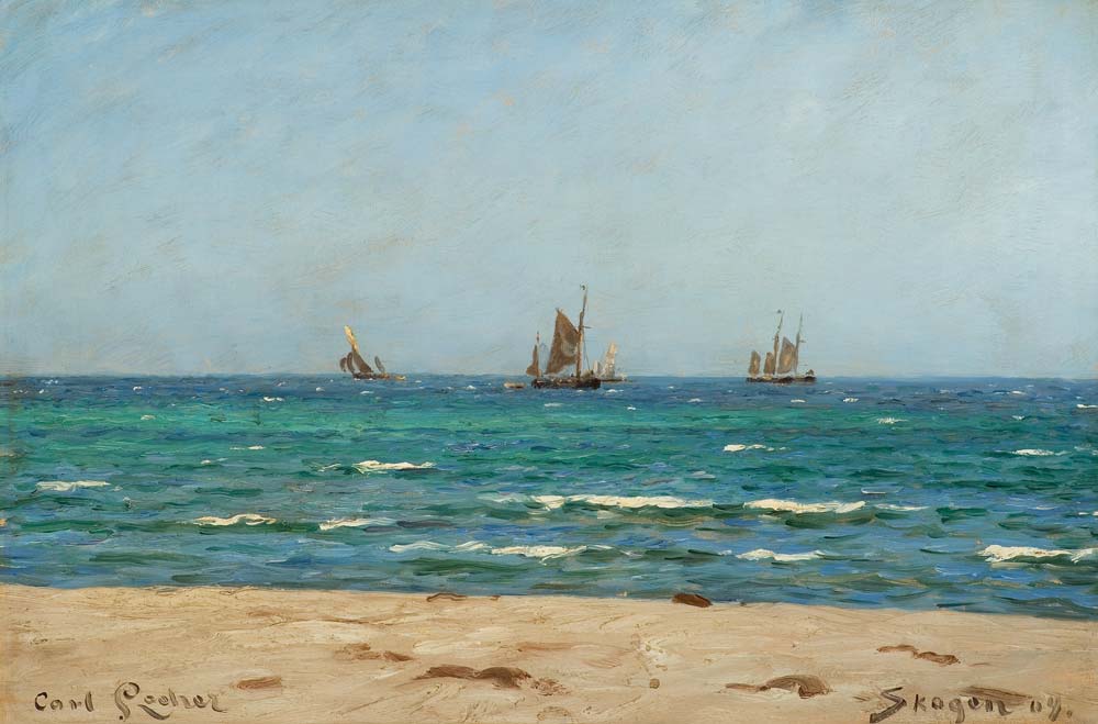 Segelboote in Skagen à Carl Locher