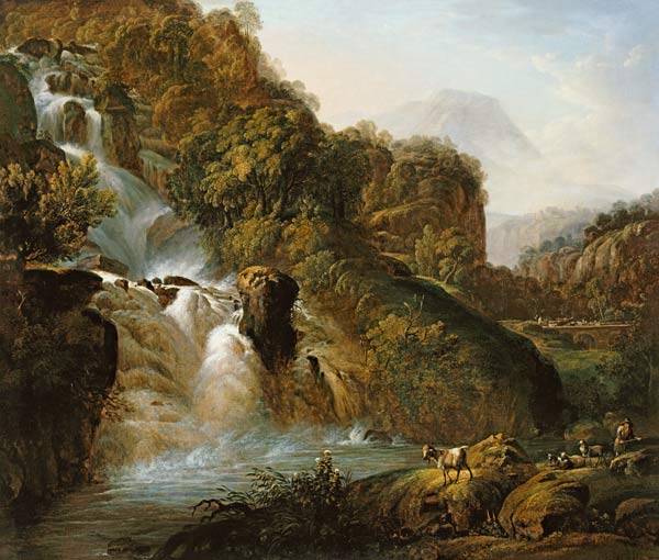 Landschaft mit Wasserfall à Carl Ludwig Kaaz