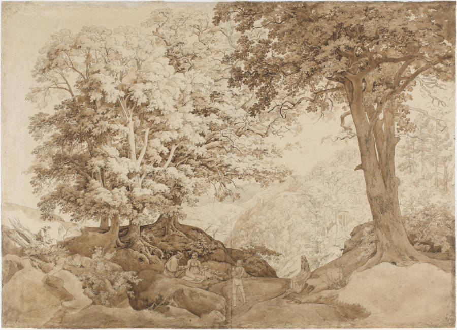 Rest in the oak forest à Carl Philipp Fohr