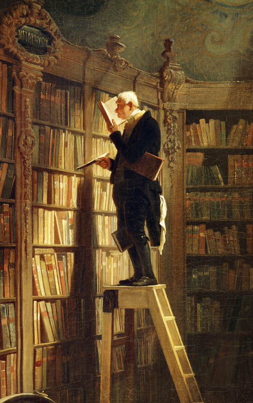 The bookworm (detail) à Carl Spitzweg