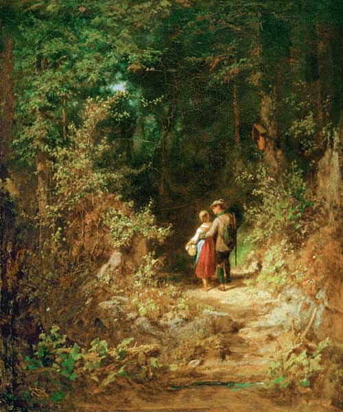 C.Spitzweg / Pair of Lovers.../ c.1860 à Carl Spitzweg