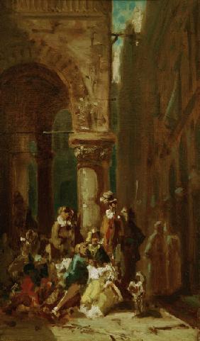 C.Spitzweg, Schauspieler an der Loggia