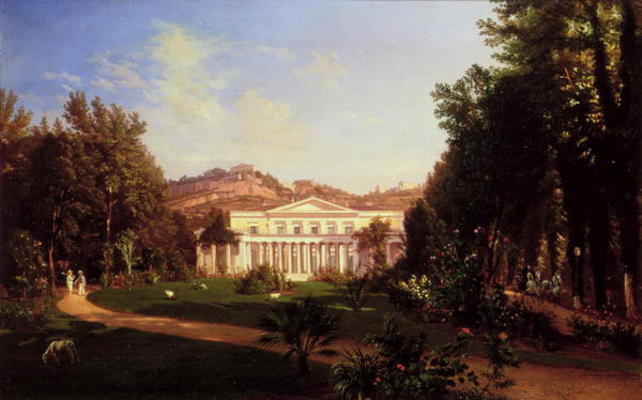 Villa Pignatella, Riviera di Chiaia, Naples, c.1845 (oil on canvas) à Carl Wilhelm Götzloff