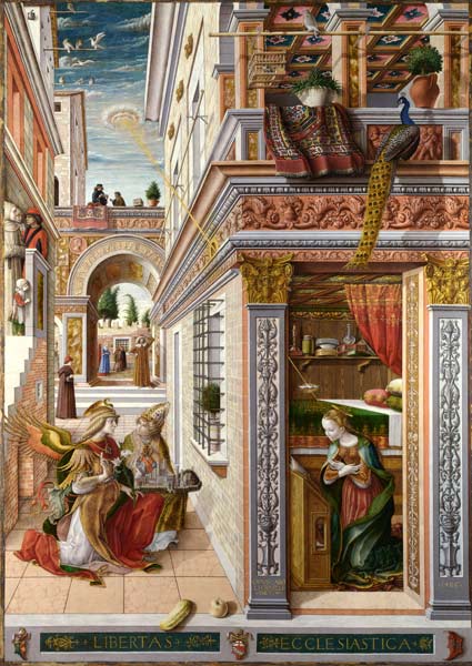 Verkuendigung an Maria mit dem Heiligen Emidius à Carlo Crivelli