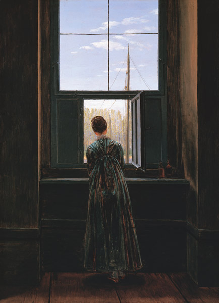Femme à la fenêtre à Caspar David Friedrich