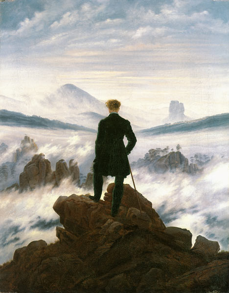 Le Voyageur contemplant une mer de nuages à Caspar David Friedrich