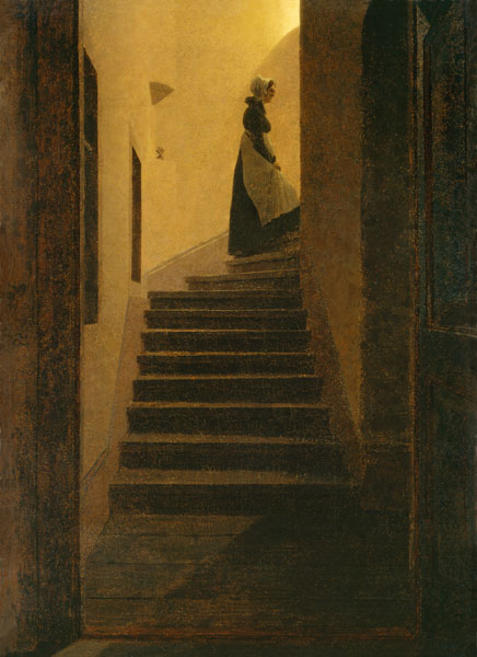 Caroline sur l'escalier à Caspar David Friedrich