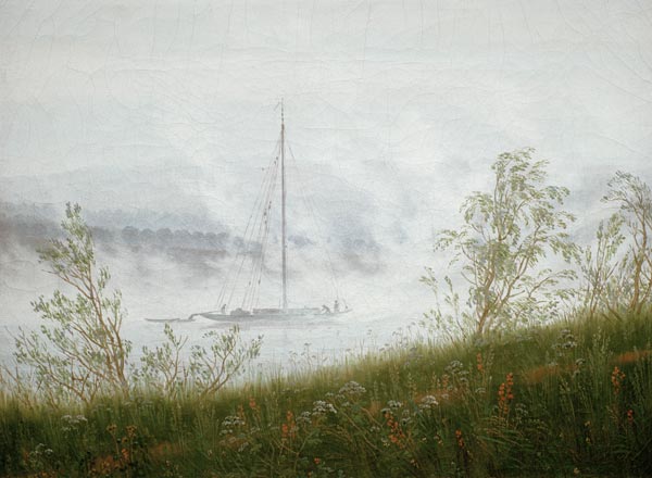 Elbschiff dans le brouillard précoce à Caspar David Friedrich