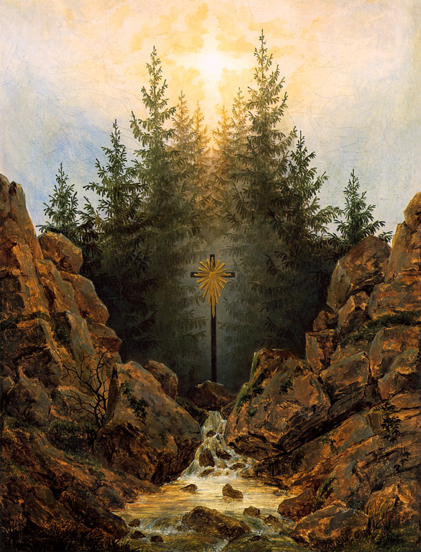Croix dans la forêt à Caspar David Friedrich