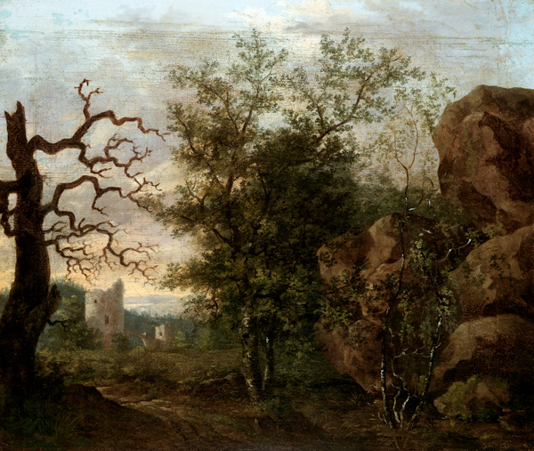 Landscape with bare tree à Caspar David Friedrich