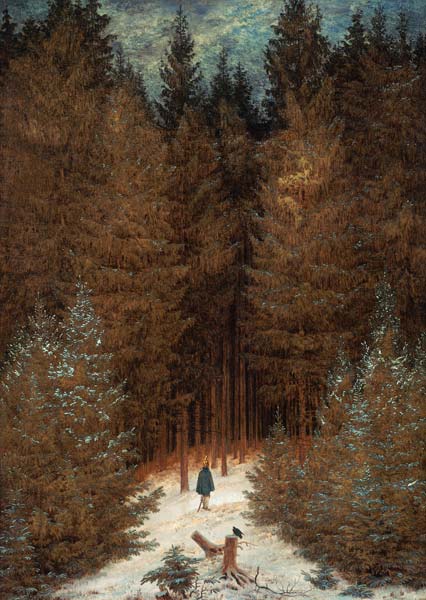 Le Chasseur dans la forêt à Caspar David Friedrich