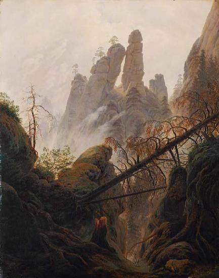 Ravin dans la montagne Elbsandsteing 1822/23