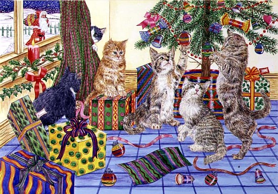 The Cats'' Christmas (w/c on paper)  à Catherine  Bradbury
