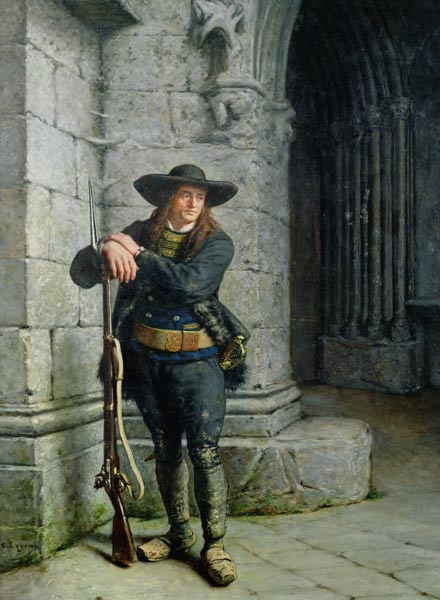 Armed Breton Guarding a Porch à Charles Antoine J. Loyeux