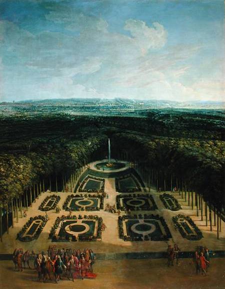 Promenade of Louis XIV (1638-1715) in the Gardens of the Grand Trianon à Charles Chastelain