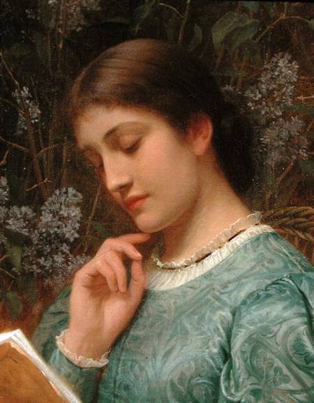 Girl Reading (Possibly Mrs Dickens) à Charles Edward Perugini