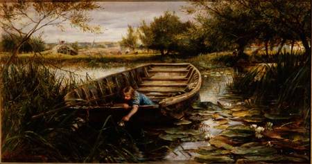 Picking Waterlilies (board) à Charles James Lewis