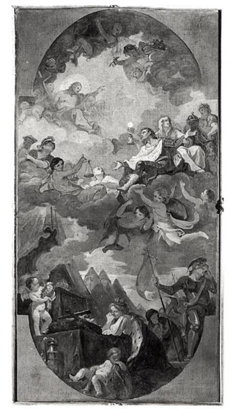 Apotheosis of St. Louis, sketch for the ceiling of the church San Luigi dei Francesi, Rome à Charles Joseph Natoire