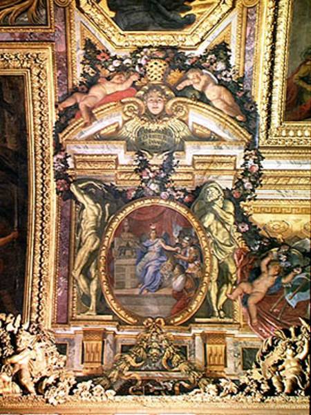 The Foundation of the Hotel Royal des Invalides in 1674, Ceiling Painting from the Galerie des Glace à Charles Le Brun