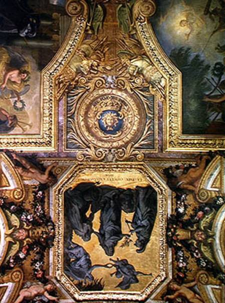 Peace Made at Aix-la-Chapelle in 1668, Ceiling Painting from the Galerie des Glaces à Charles Le Brun