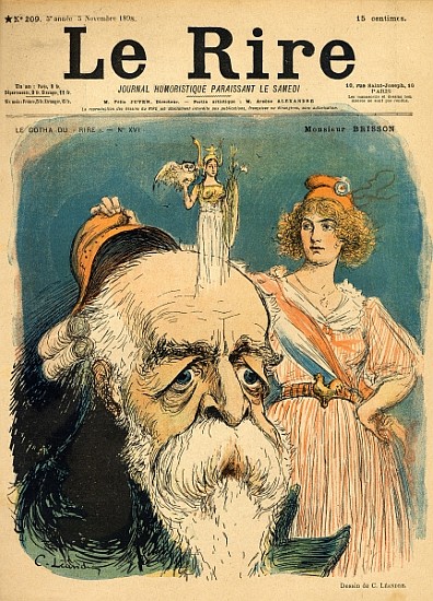 Caricature of Henri Brisson, from the front cover of ''Le Rire'', 5th November 1898 à Charles Leandre