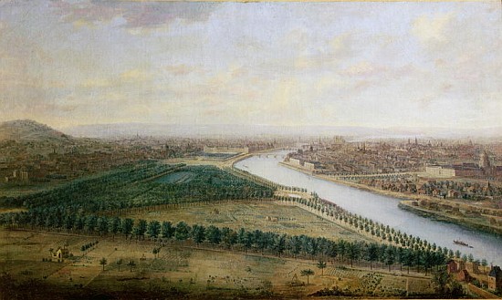 Paris, view from above the Champs-Elysees, c.1740 à Charles Leopold Grevenbroeck
