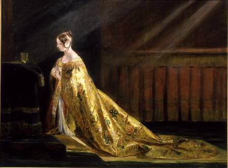 Queen Victoria in Her Coronation Robe à Charles Robert Leslie