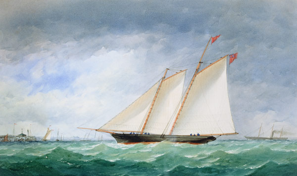 Schooner Yacht off Ryde, Isle of Wight  on à Charles Taylor