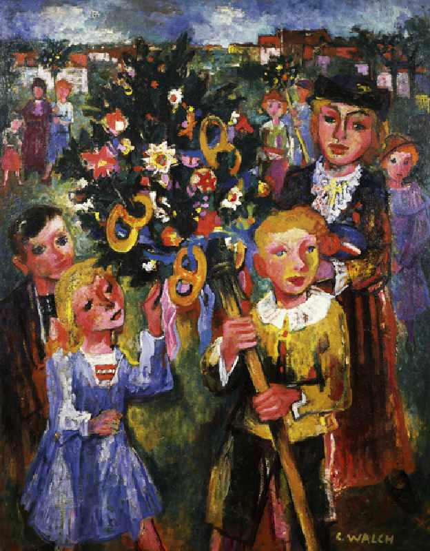 Le Bouquet des Rameaux, 1932, painting by Charles Walch (1896-1948). France, 20th century. à Charles Walch