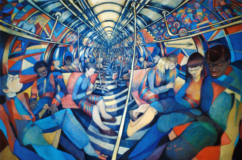 Subway NYC, 1994 (oil on canvas)  à Charlotte  Johnson Wahl