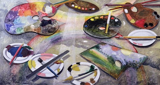 Spectrum of Artists'' Palettes, 2003 (oil on canvas)  à Charlotte  Moore