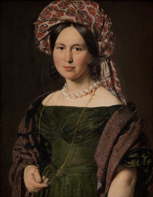 Cathrine Jensen, née Lorenzen, the Artist's Wife Wearing a Turban à Christian Albrecht Jensen