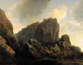 Rive de rocher de l'île Mageroey en Norvège