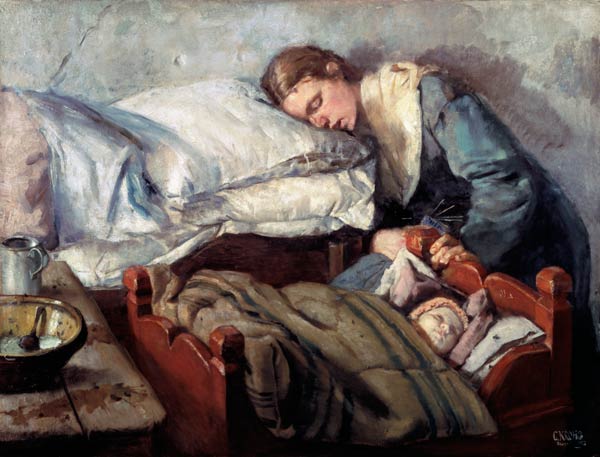 Sleeping Mother à Christian Krohg