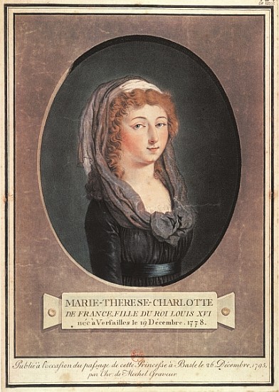 Marie-Therese-Charlotte de France (1778-1851) aged seventeen à Christian von Mechel