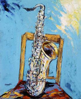 Saxophone avec la chaise