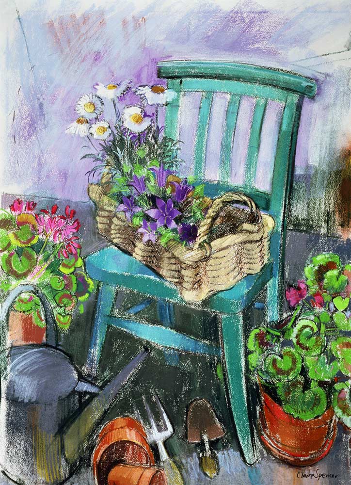 Gardener''s Chair (pastel on paper)  à Claire  Spencer