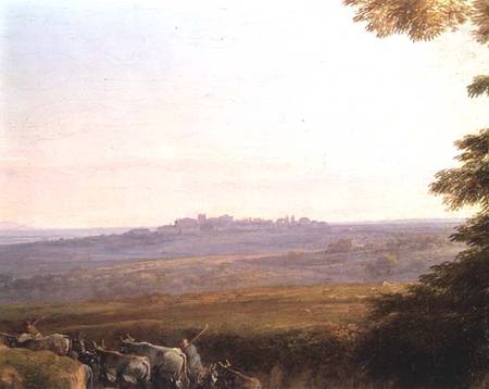 Landscape with Cowherds (detail) à Claude Lorrain