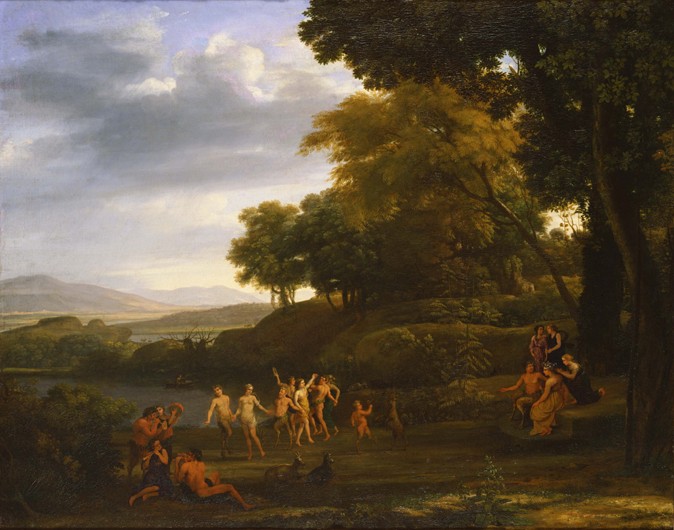 Landscape with Dancing Satyrs and Nymphs à Claude Lorrain