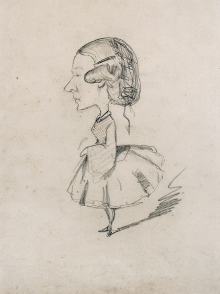 Young girl in profile with a sharp nose, c.1858 (pencil on paper) à Claude Monet