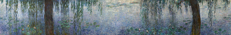 The Water Lilies - Clear Morning with Willows à Claude Monet