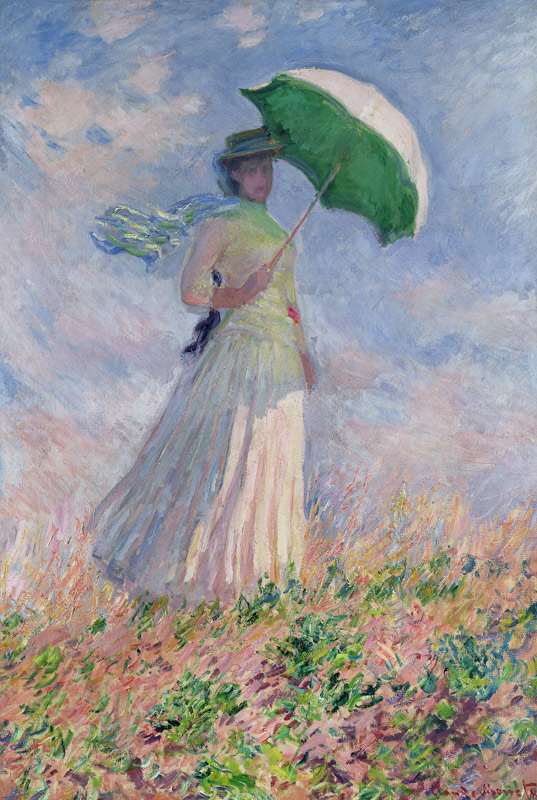 La femme au parasol (Susanne Hoschedé) - huile sur toile de Claude Monet en  reproduction imprimée ou copie peinte à l\'huile sur toile