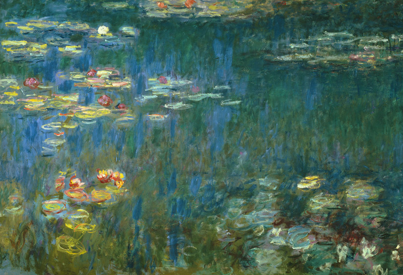 Nénuphars, reflets vers (partie gauche) à Claude Monet