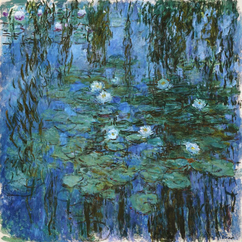 Nymphéas bleus à Claude Monet