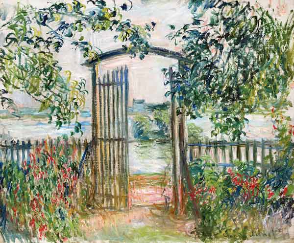 Das Gartentor in Vetheuil (La Porte du jardin à Vetheuil) à Claude Monet