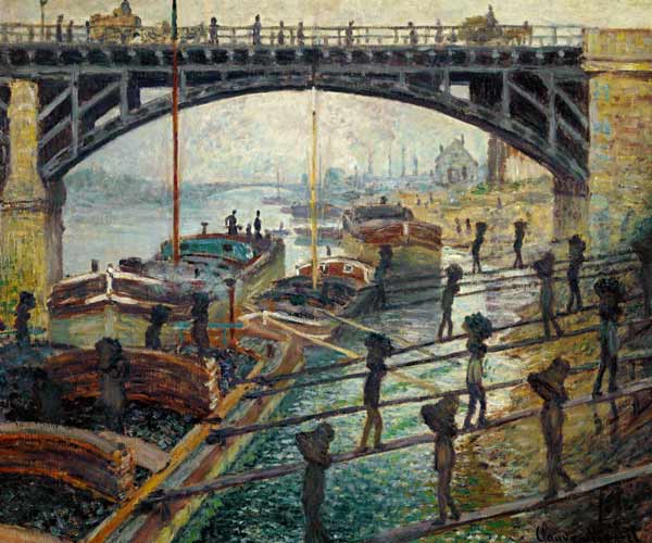 Les Dechargeurs de charbon (Die Kohlentr - Claude Monet en reproduction  imprimée ou copie peinte à l\'huile sur toile