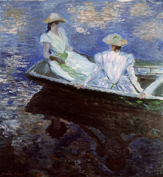 On the Boat - Claude Monet en reproduction imprimée ou copie peinte à  l\'huile sur toile