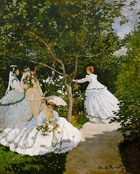 Dames dans le jardin à Ville d'Avray